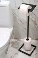 Preview: DanDiBo Toilettenpapierhalter Stehend Schwarz Metall GALA Gäste WC Rollenhalter Ständer