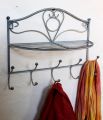 Preview: DanDiBo Wandgarderobe Vintage mit Ablage Garderobe Wand 20122 38 cm Kleiderhaken Wandregal Haken