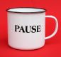 Preview: Emaille Tasse 51220 „Pause“ Becher emailliert 10 cm Kaffeebecher Kaffeetasse Teetasse