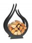 Preview: DanDiBo Firewood Rack Metal Black Indoor Firewood Stand Flame 78 cm 190983 Wood Basket Firewood Holder Firewood Rack Wood Rack