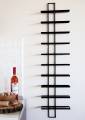 Preview: Weinregal Flaschenregal Metall Schwarz Wand Dies 116 cm für 10 Flaschen Flaschenständer Flaschenhalter