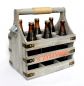 Preview: Bierträger mit Flaschenöffner Flaschenträger 6 Zylinder 93540 Bierkiste aus Holz 32cm