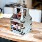 Preview: DanDiBo wine carrier metal with opener bottle carrier 4 stroke 96405 bottle opener bottle basket wine bottle carrier