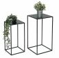 Preview: DanDiBo Flower Stool Metal Black Square Flower Stand Side Table 96312 Set of 2 Flower Column Modern Plant Stand Plant Stool