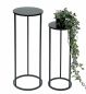 Preview: DanDiBo Blumenhocker Metall Schwarz Rund Blumenständer Beistelltisch 96316 2er Set Blumensäule Modern Pflanzenständer Pflanzenhocker