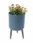 Preview: DanDiBo Blumentopf mit Füßen Pflanztopf Blumenkübel mit Beinen Metall Grau 17 cm 96260 S Modern Pflanzenständer