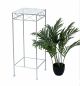 Preview: DanDiBo Blumenhocker Weiß Metall Eckig 70 cm Blumenständer 96314 L Beistelltisch Blumensäule Modern Pflanzenständer Pflanzenhocker