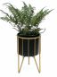 Preview: DanDiBo Blumenhocker mit Topf Metall Gold Schwarz Rund S 32 cm Blumenständer 96039 Blumensäule Modern Pflanzenständer Pflanzenhocker