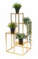 Preview: DanDiBo Blumentreppe Metall Gold 82 cm Pflanzentreppe Blumenständer 96505 Blumensäule Modern Pflanzenständer Blumenhocker