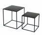 Preview: DanDiBo Couchtisch Schwarz Metall 2er Set Beistelltisch Wohnzimmer 96252 Tisch Beistelltisch 52 cm und 42 cm Sofatisch Küchentisch Modern