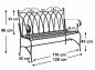 Preview: DanDiBo Gartenbank Metall 2 Sitzer Wetterfest Sitzbank Garten Bank Antik 18940 Dunkelbraun Metallbank 120 cm Eisenbank