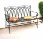 Preview: DanDiBo Gartenbank Metall 2 Sitzer Wetterfest Sitzbank Garten Bank Antik 18940 Dunkelbraun Metallbank 120 cm Eisenbank