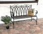 Preview: DanDiBo Gartenbank Metall 2 Sitzer Wetterfest Sitzbank Garten Bank Antik 18940 Dunkelbraun Metallbank 120 cm Eisenbank