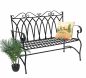 Preview: DanDiBo Gartenbank Metall 2 Sitzer Wetterfest Sitzbank Garten Bank Antik 18940 Dunkelbraun Metallbank 120 cm Eisenbank