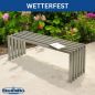 Preview: DanDiBo Gartenbank Wetterfest Metall Edelstahl Massiv 115 cm Sitzbank Outdoor Garten 96607 Parkbank Lamellenbank