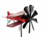 Preview: DanDiBo garden plug metal aeroplane XL 160 cm double decker red 96251 wind chime wind wheel weatherproof garden decoration garden stick ground plug