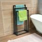 Preview: DanDiBo Towel rail Standing Black Matt Metal 96498 Towel rail with 3 towel rails Bathroom Bathroom furniture Modern