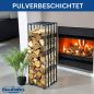 Preview: DanDiBo Kaminholzregal Innen Metall Schwarz Feuerholzregal Brennholzregal Kaminholzständer 96609 Kaminholzhalter