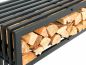 Preview: DanDiBo Firewood rack indoor with bench Metal Black Firewood rack with bench 96497 Firewood rack 150 cm Firewood holder