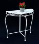 Preview: DanDiBo Konsolentisch Wandtisch Weiss 96313 Beistelltisch Metall 75 cm Gartentisch Halbtisch Tisch Halbrund Halbrundtisch Wandkonsole Konsole Wand