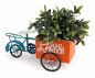 Preview: DanDiBo Blumenfahrrad für Garten Metall Stehend Fahrrad Blau Orange 96530 Pflanzfahrrad Dekofahrrad Blumenständer