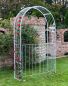 Preview: DanDiBo Rose arch Galvanised Solid with gate Door 140 cm Archway 96517 Weatherproof Round arch Solid iron climbing aid Garden arch Hot-dip galvanised