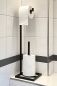 Preview: DanDiBo Toilettenpapierhalter Stehend Schwarz Metall 96459 Gäste WC Ständer Klopapierhalter Ersatzrollenhalter Papierhalter Rollenhalter