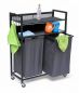 Preview: DanDiBo Laundry basket 2 compartments with shelves Black metal 96501 Laundry collector Laundry trolley with wheels Laundry box Laundry basket Laundry bag Modern