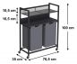 Preview: DanDiBo Laundry basket 2 compartments with shelves Black metal 96501 Laundry collector Laundry trolley with wheels Laundry box Laundry basket Laundry bag Modern