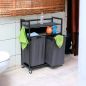 Preview: DanDiBo Laundry basket 2 compartments with shelves Black metal 96501 Laundry collector Laundry trolley with wheels Laundry box Laundry basket Laundry bag Modern