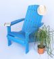 Preview: DanDiBo Strandstuhl Sonnenstuhl aus Holz Blau Gartenstuhl klappbar Adirondack Chair Deckchair