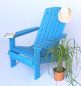 Preview: DanDiBo Strandstuhl Sonnenstuhl aus Holz Blau Gartenstuhl klappbar Adirondack Chair Deckchair