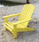 Preview: DanDiBo Strandstuhl Sonnenstuhl aus Holz Gelb Gartenstuhl klappbar Adirondack Chair Deckchair