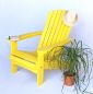 Preview: DanDiBo Strandstuhl Sonnenstuhl aus Holz Gelb Gartenstuhl klappbar Adirondack Chair Deckchair