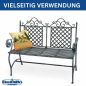 Preview: DanDiBo Gartenbank Wetterfest 2 Sitzer Metall Grau 120 cm 96592 Sitzbank Eisen Bank Garten Antik Parkbank