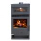 Preview: EEK A+ Wood-burning stove with baking compartment Panoramic fireplace Three-sided glass 3 panes Teba TKS 15 Glazed 3 sides Wood-burning stove 12.8 kW Fireplace Stove Wood-burning cooker Kitchen stove