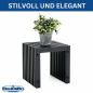 Preview: DanDiBo Lamellenhocker Hocker Metall Schwarz Eckig BASE Massiv 32 cm Modern Beistelltisch Lamellen