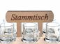 Preview: Schnapsbrett 20cm mit Gravur Stammtisch mit 6 Gläser Schnapslatte Schnapsleiste Schnapsrunde Serviertablett