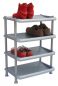 Preview: DanDiBo shoe rack plastic 93873 Stackable shoe rack Open shoe rack with 4 levels Grey shoe cabinet