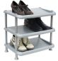 Preview: DanDiBo shoe rack plastic 93900 Stackable shoe rack Open shoe rack with 3 levels Grey shoe cabinet