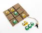 Preview: Tic Tac Toe game wooden Three Wins handmade 4101 sea chess game set for on the go multicoloured