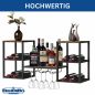 Preview: DanDiBo Wine Rack Wall Metal Wood 96604 Bottle Rack with Glass Holder Wine Bottle Holder Wine Rack