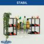 Preview: DanDiBo Wine Rack Wall Metal Wood 96604 Bottle Rack with Glass Holder Wine Bottle Holder Wine Rack