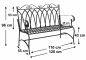 Preview: Bank Sitzbank 18940 Gartenbank "Roma" aus Metall B-119cm