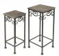 Preview: DanDiBo Flower Stool Metal Square Set of 2 56, 64 cm Flower Stand 11134 Side Table Plant Stand Wooden Shelf Flower Column