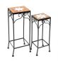 Preview: DanDiBo flower stool mosaic square set of 2 46 and 54 cm flower stand 12012 side table plant stand mosaic table