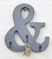 Preview: Letter  &   with 3 key hooks   24cm YX-14B394 Vintage Shabby Key rack   Hook