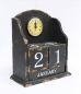 Preview: Calender clock  14B142 Shabby Clock Calender   25cm Vintage quarz clock  (black)