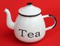 Preview: Teapot 582AB  enamelled 14cm Water can 850 ml. Jug Coffee can Enamel Nostalgia (TEA white)
