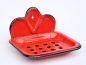 Preview: Soap dish 618 Soap holder 13cm enamelled Cottage Style Enamel Soap  (red)